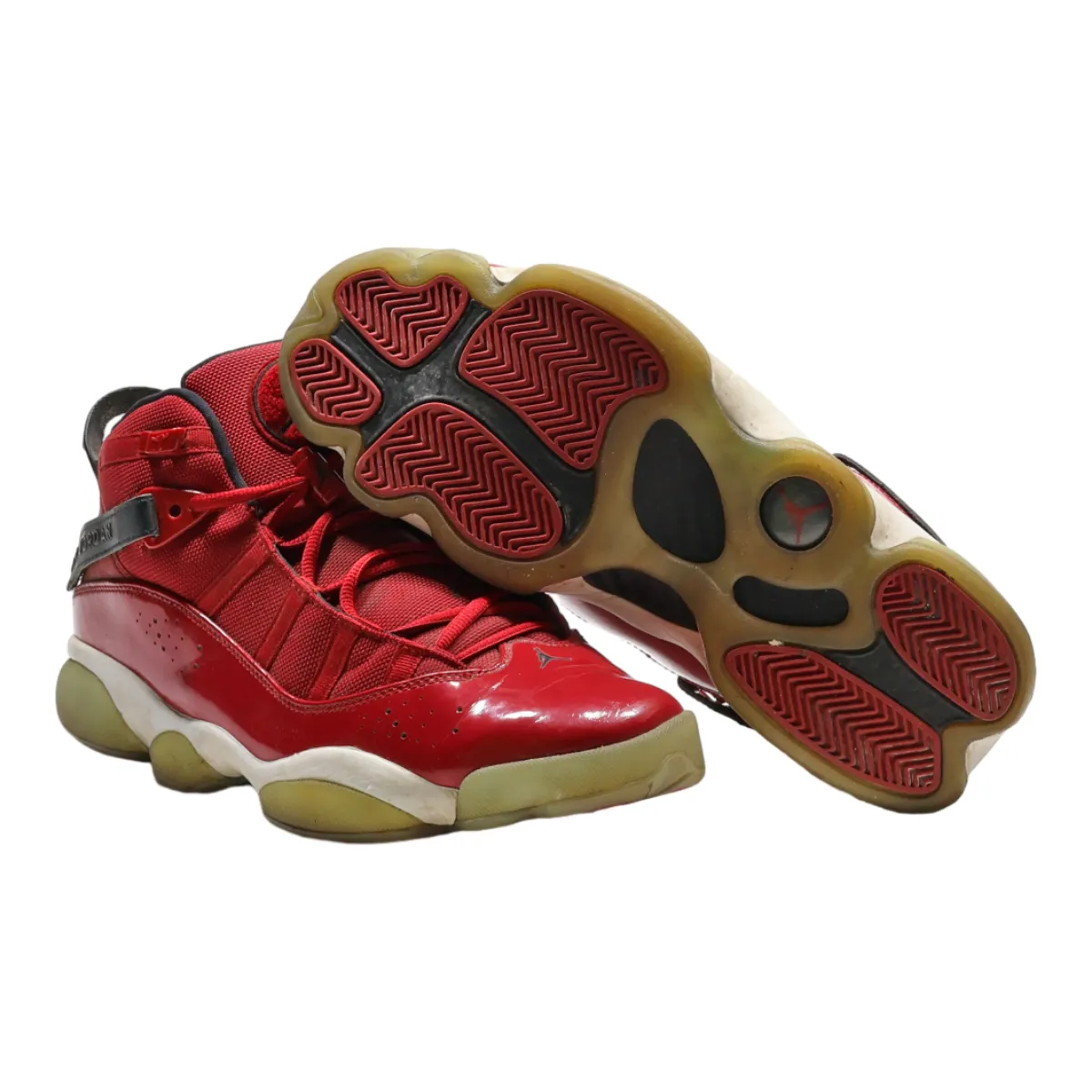 AIR JORDAN High Top Trainers Red Synthetic Mens UK 9.5
