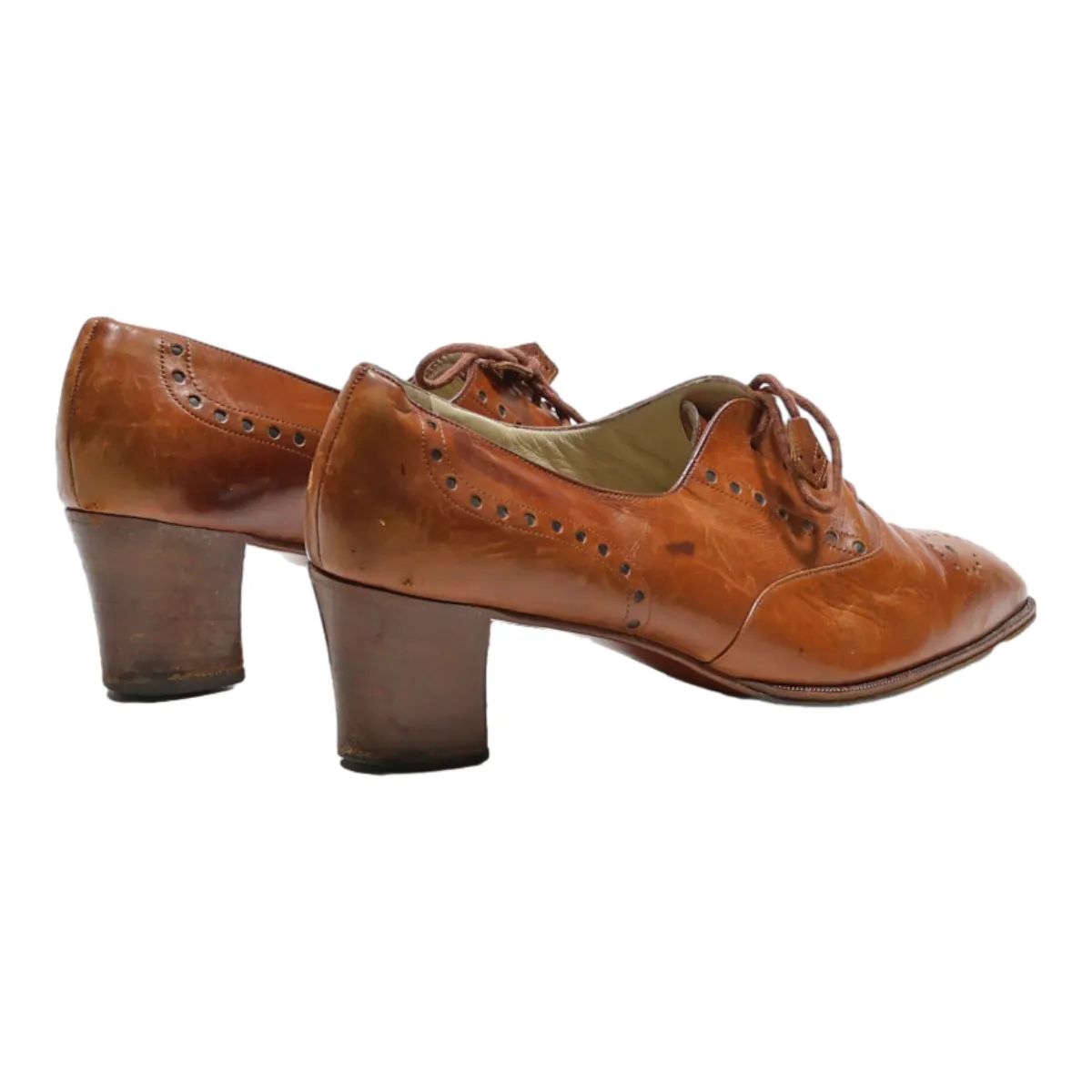 BALLY Brogue Shoes Brown Leather Womens UK 3