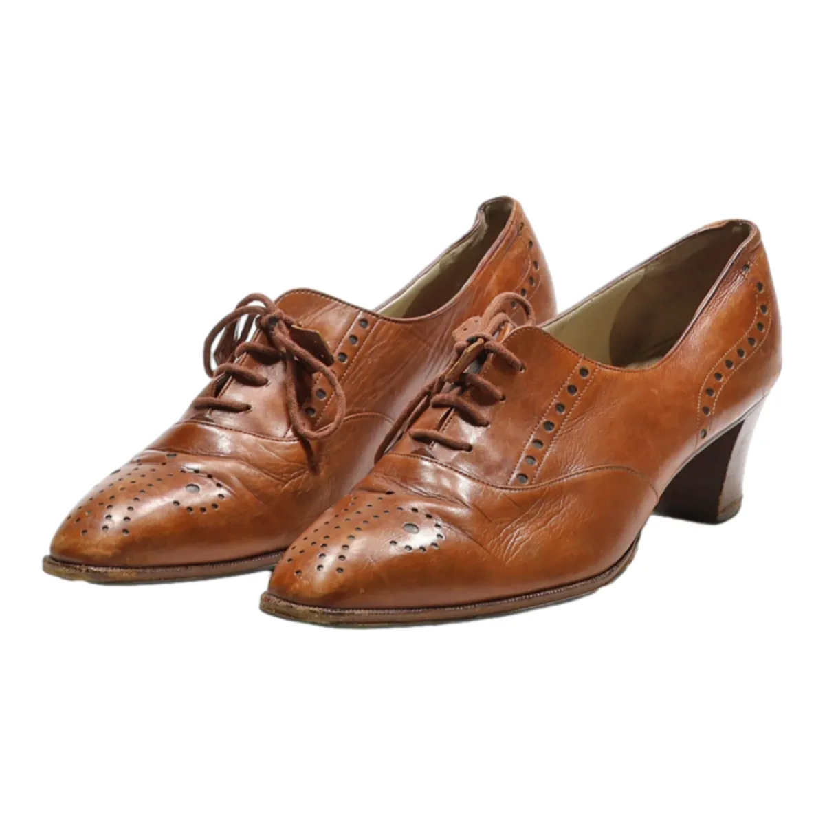 BALLY Brogue Shoes Brown Leather Womens UK 3