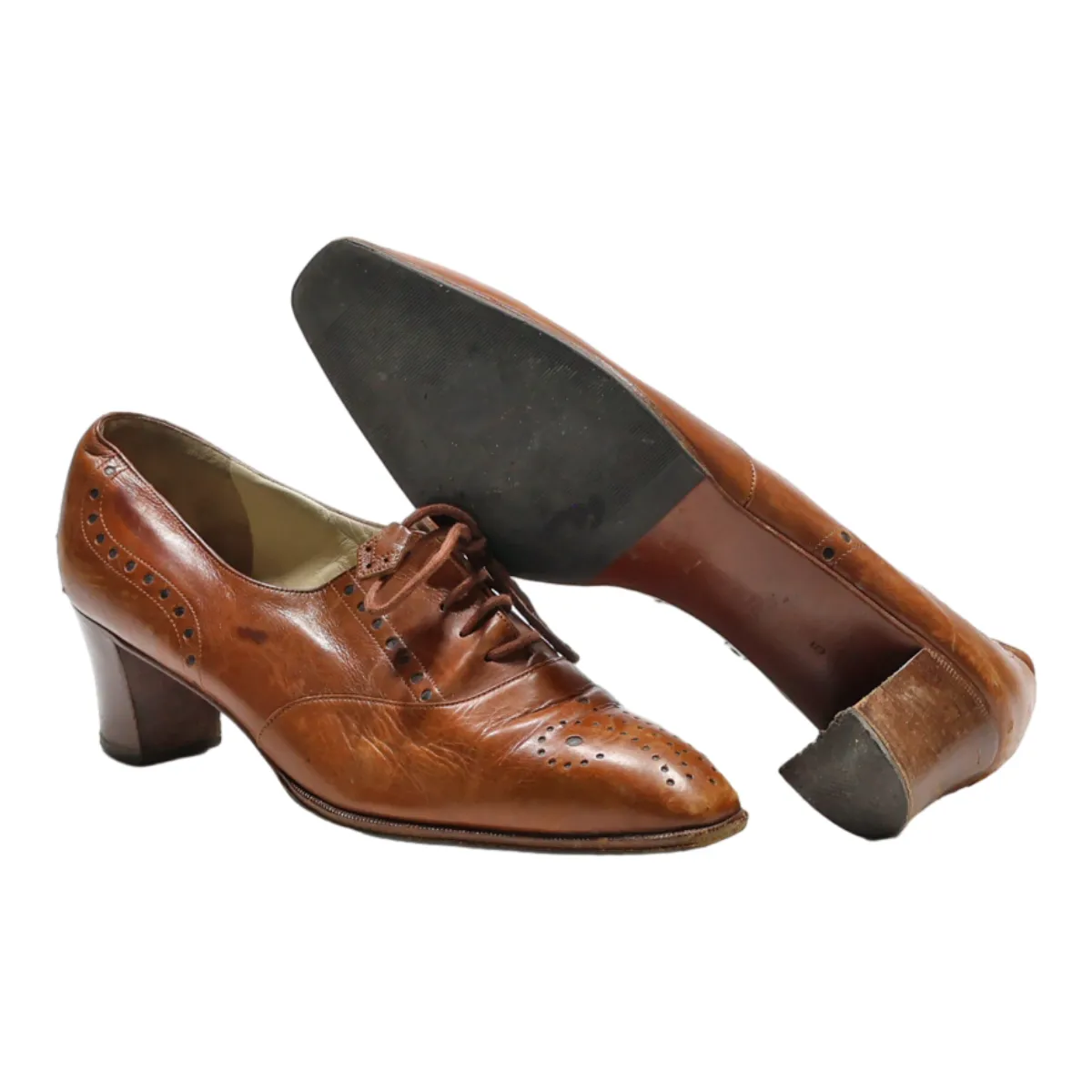 BALLY Brogue Shoes Brown Leather Womens UK 3