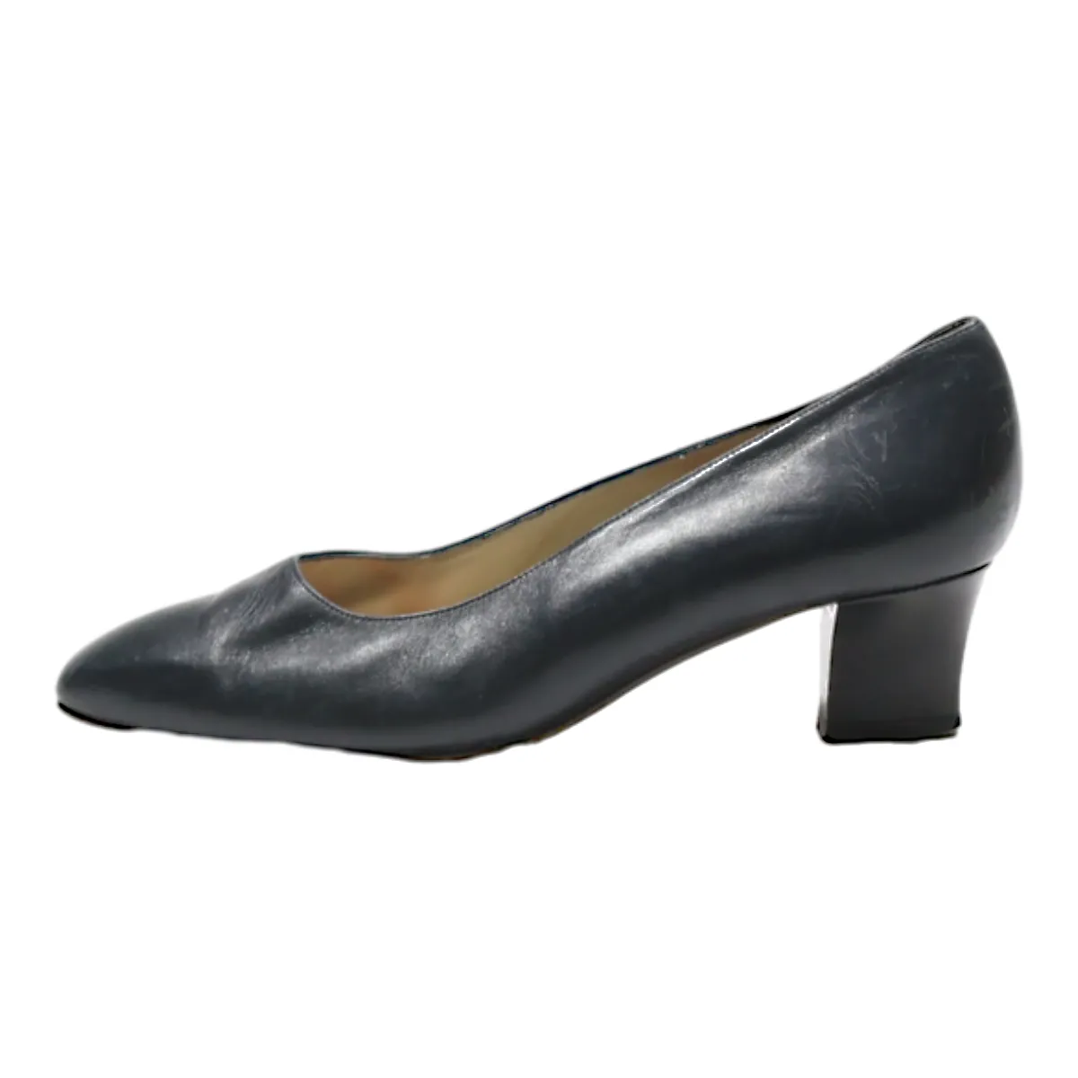 BALLY Court Heels Black Leather Womens UK 3