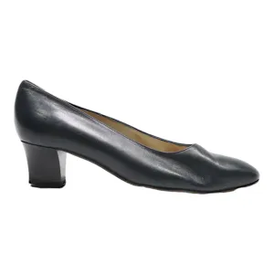 BALLY Court Heels Black Leather Womens UK 3