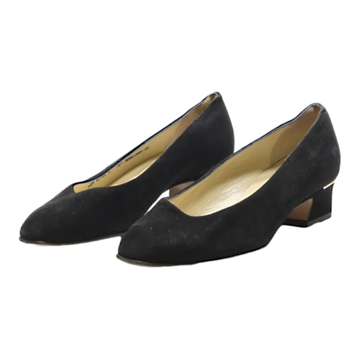 BALLY Court Heels Black Suede Womens UK 3