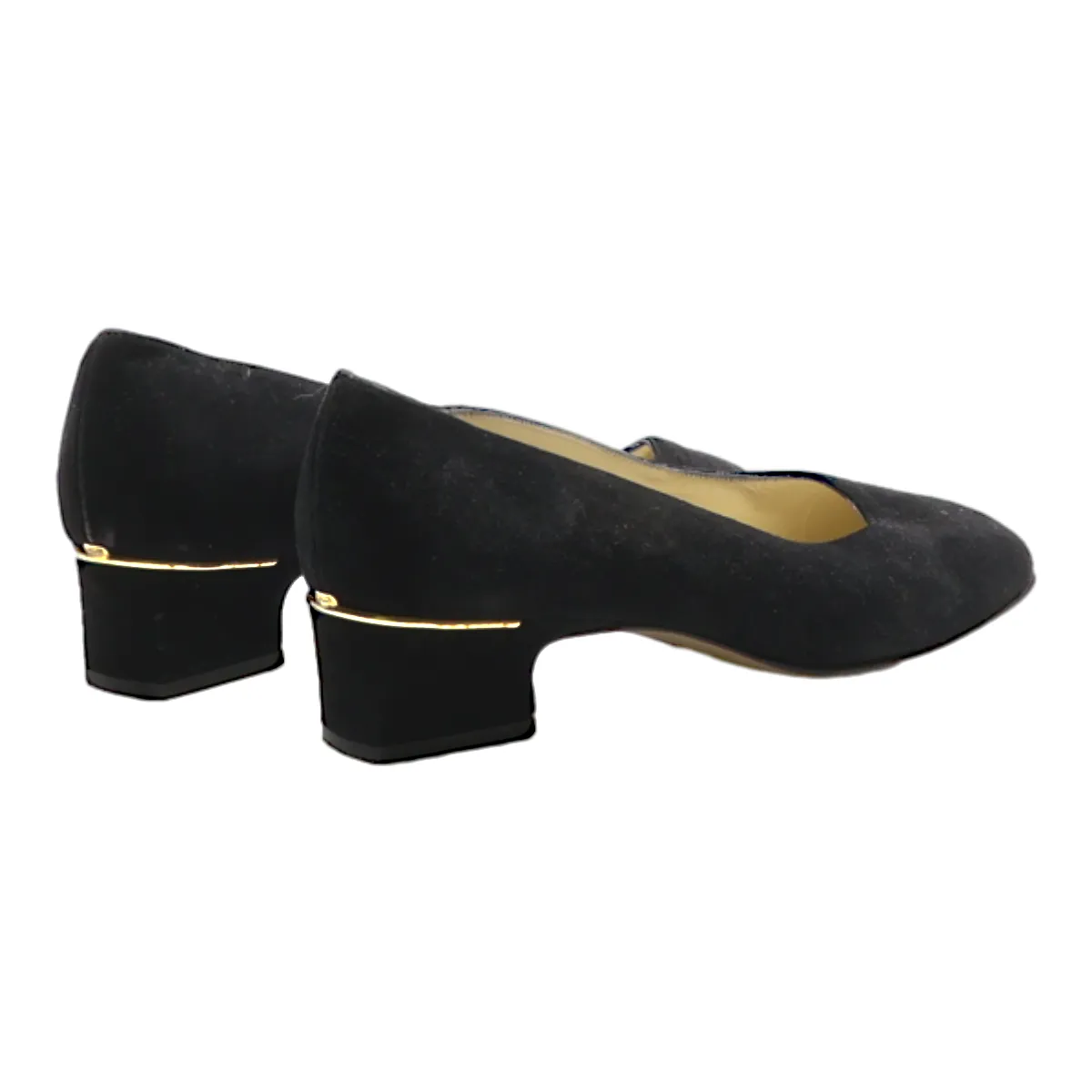 BALLY Court Heels Black Suede Womens UK 3
