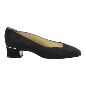 BALLY Court Heels Black Suede Womens UK 3