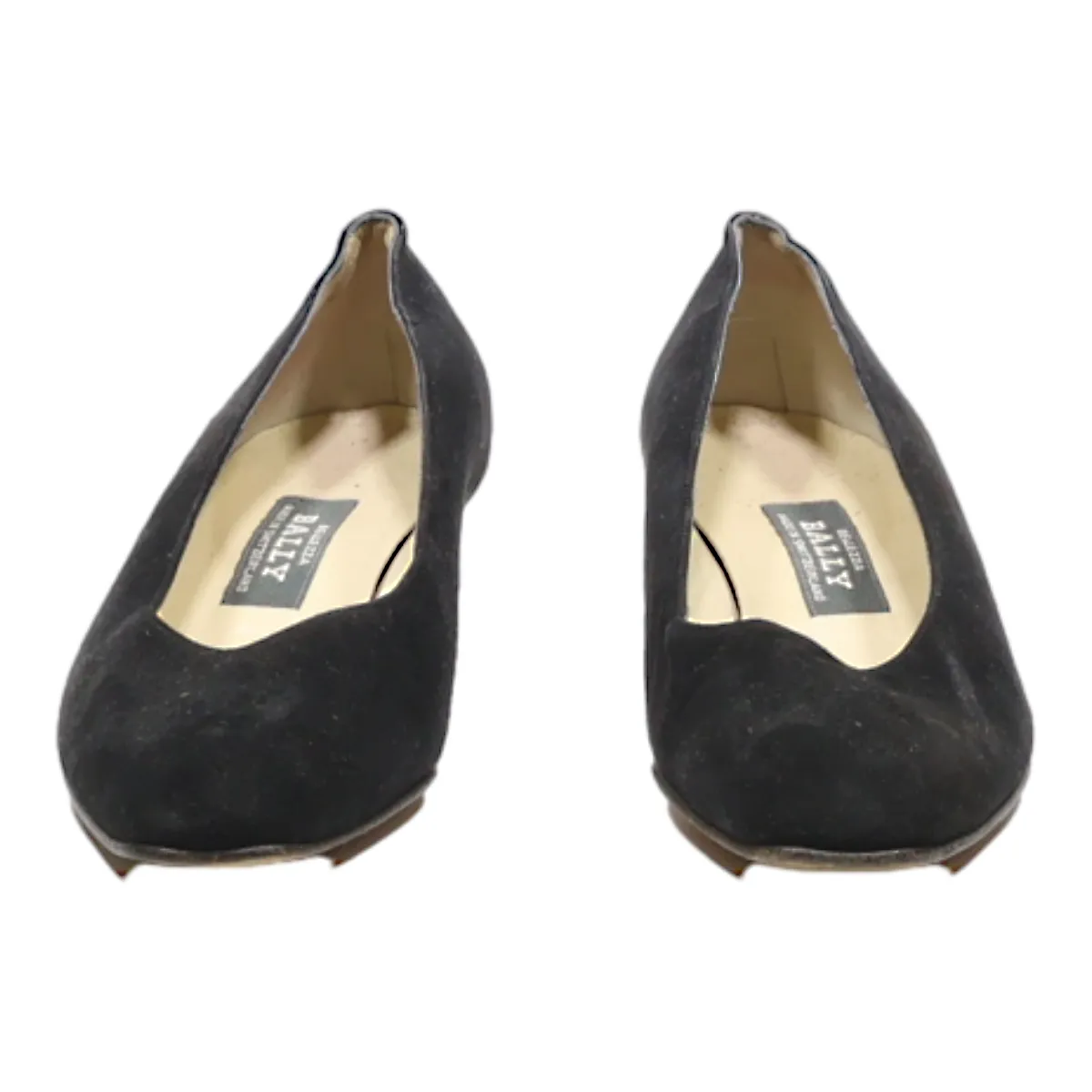 BALLY Court Heels Black Suede Womens UK 3
