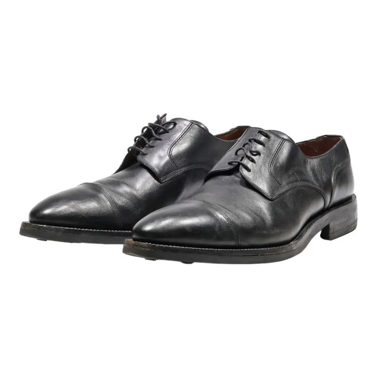 BALLY Derby Shoes Black Leather Mens UK 10.5