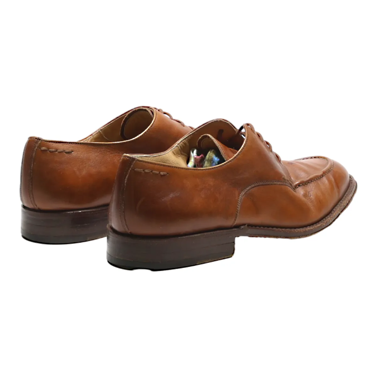 BALLY Derby Shoes Orange Leather Mens UK 5.5