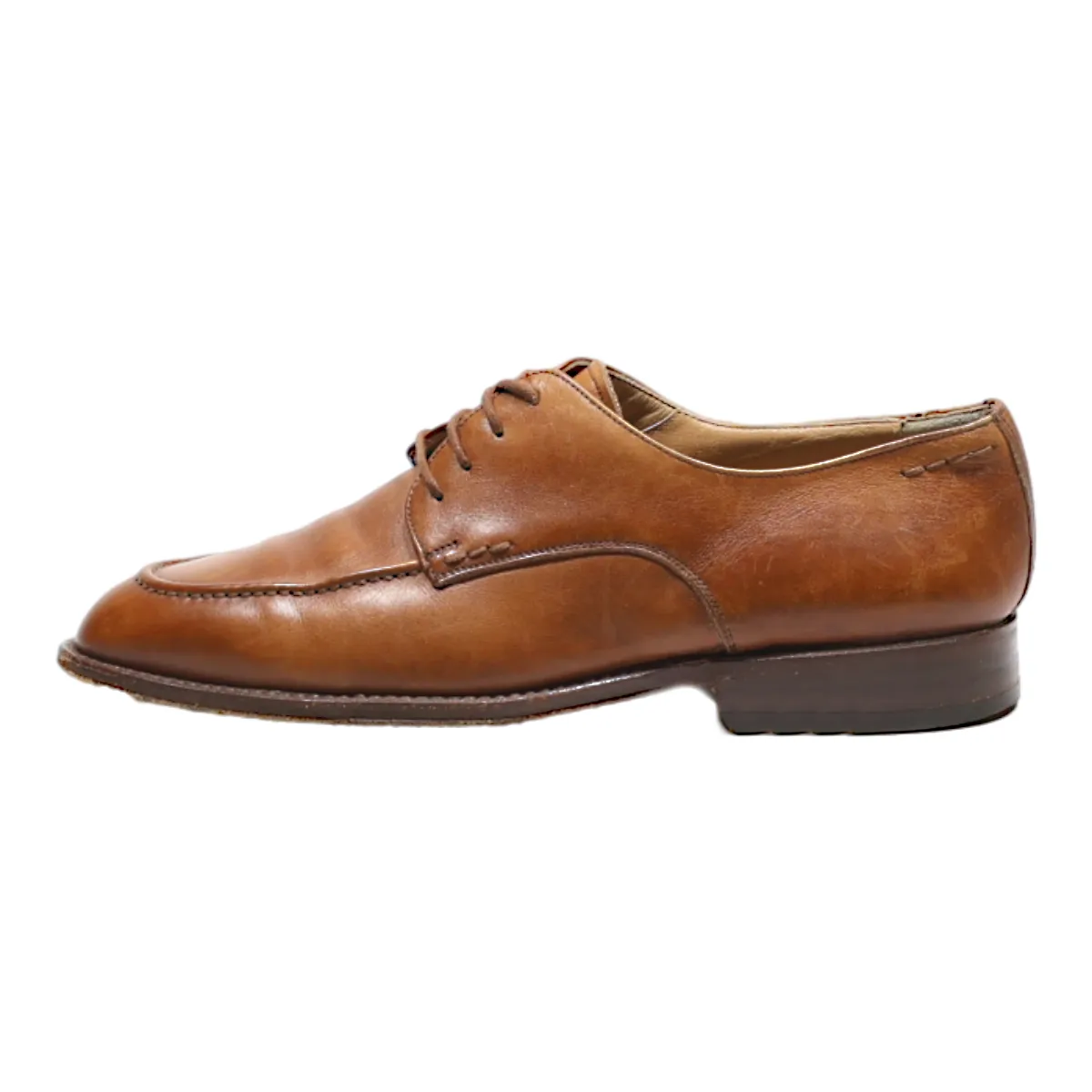 BALLY Derby Shoes Orange Leather Mens UK 5.5