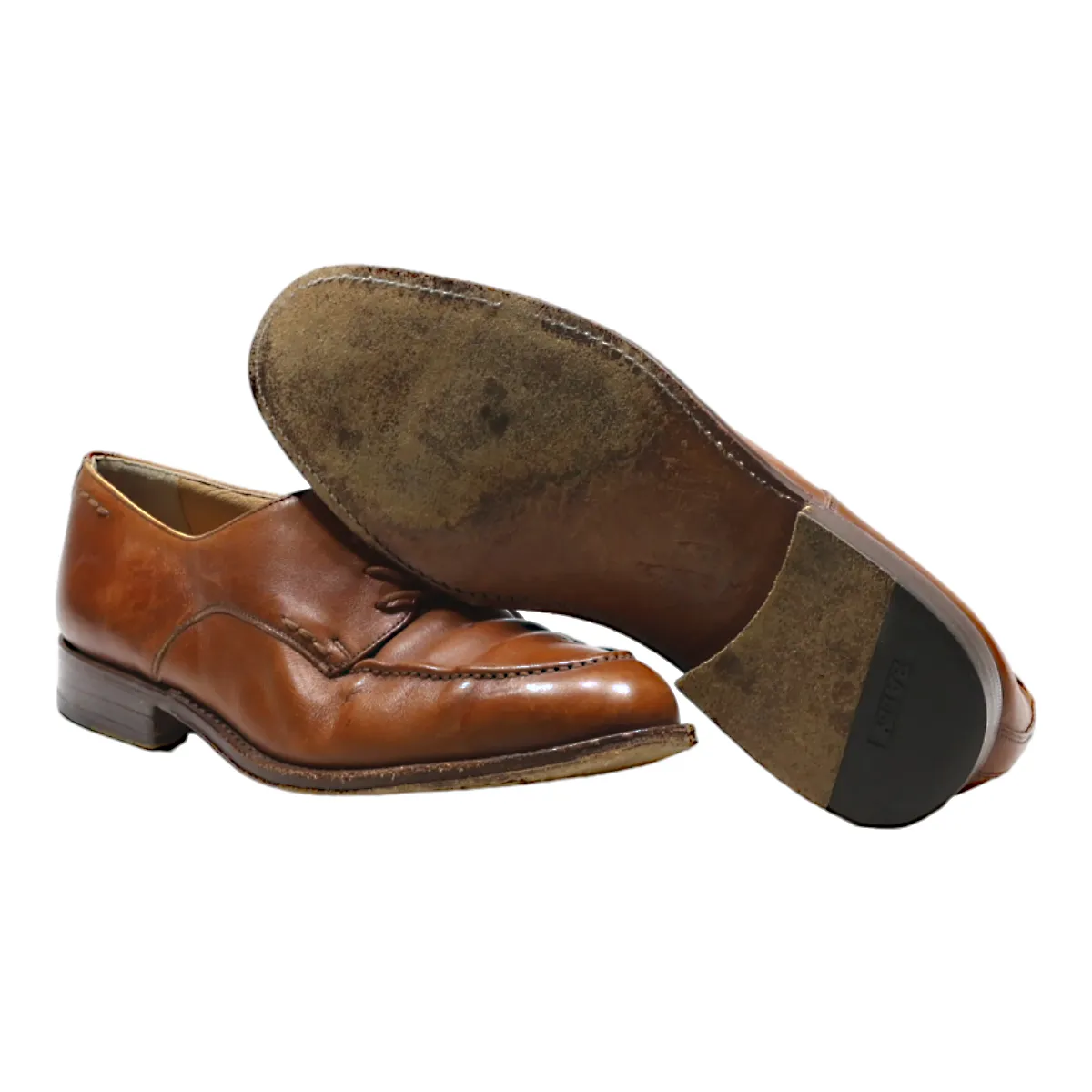 BALLY Derby Shoes Orange Leather Mens UK 5.5