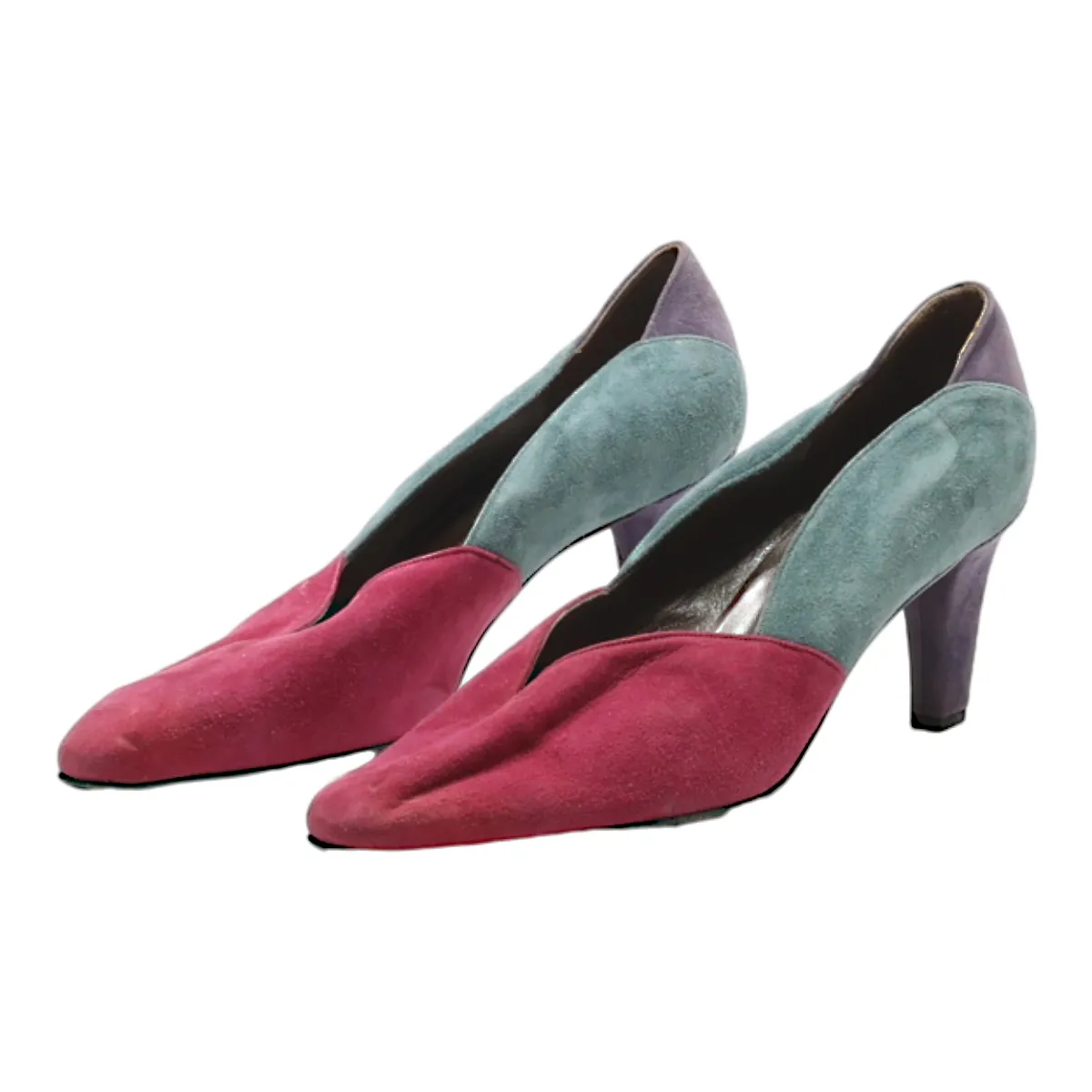 BALLY Pump Heels Blue Suede Womens UK 2