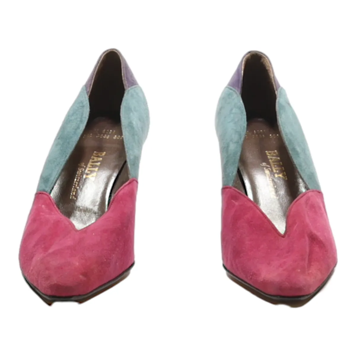 BALLY Pump Heels Blue Suede Womens UK 2