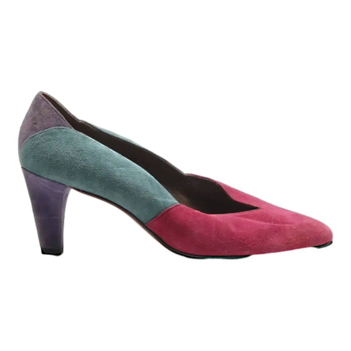 BALLY Pump Heels Blue Suede Womens UK 2