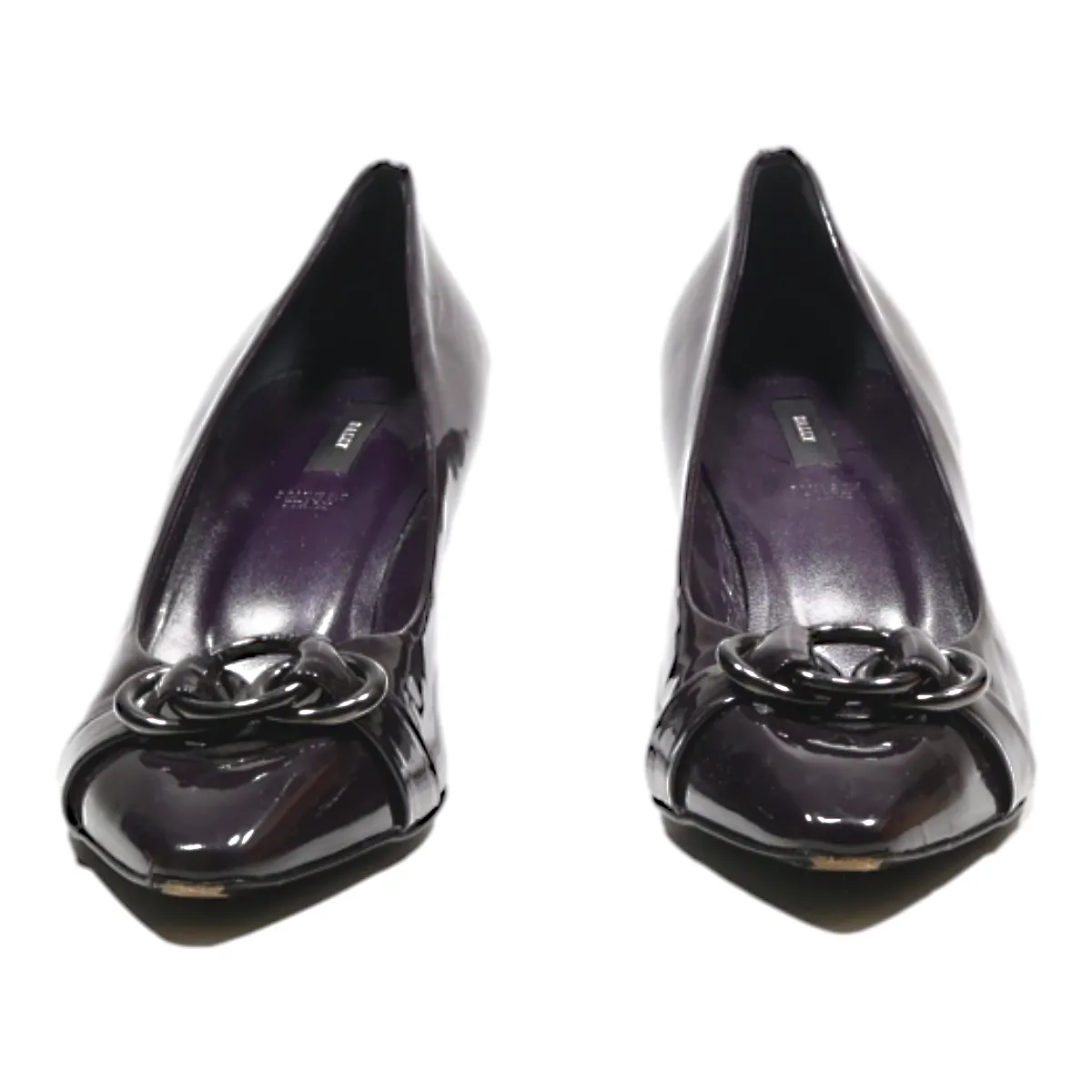 BALLY Pump Heels Purple Leather Womens UK 6.5