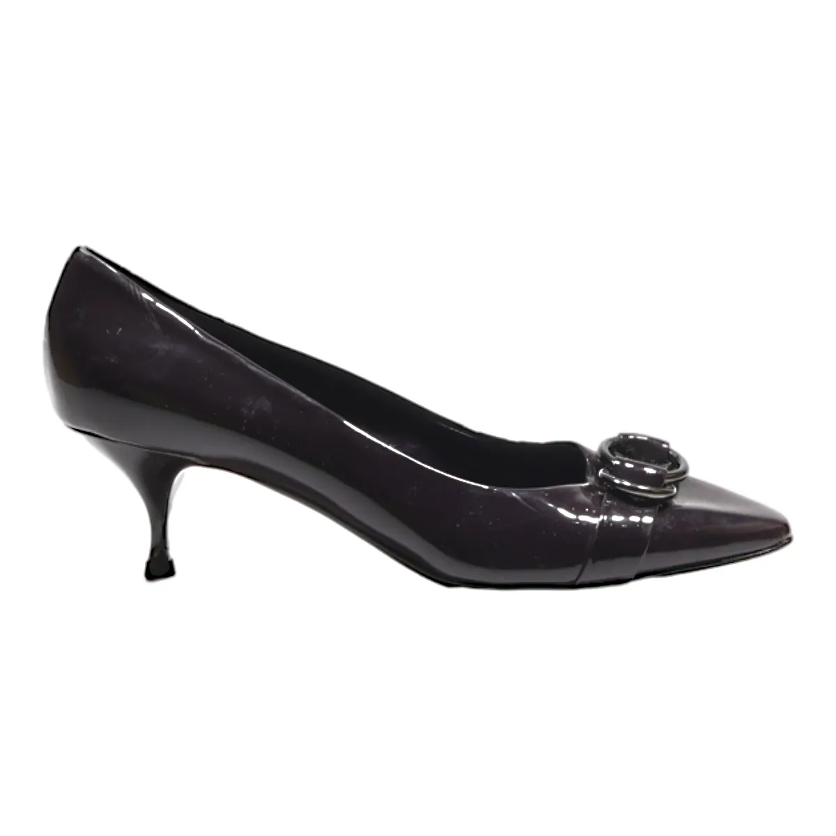 BALLY Pump Heels Purple Leather Womens UK 6.5