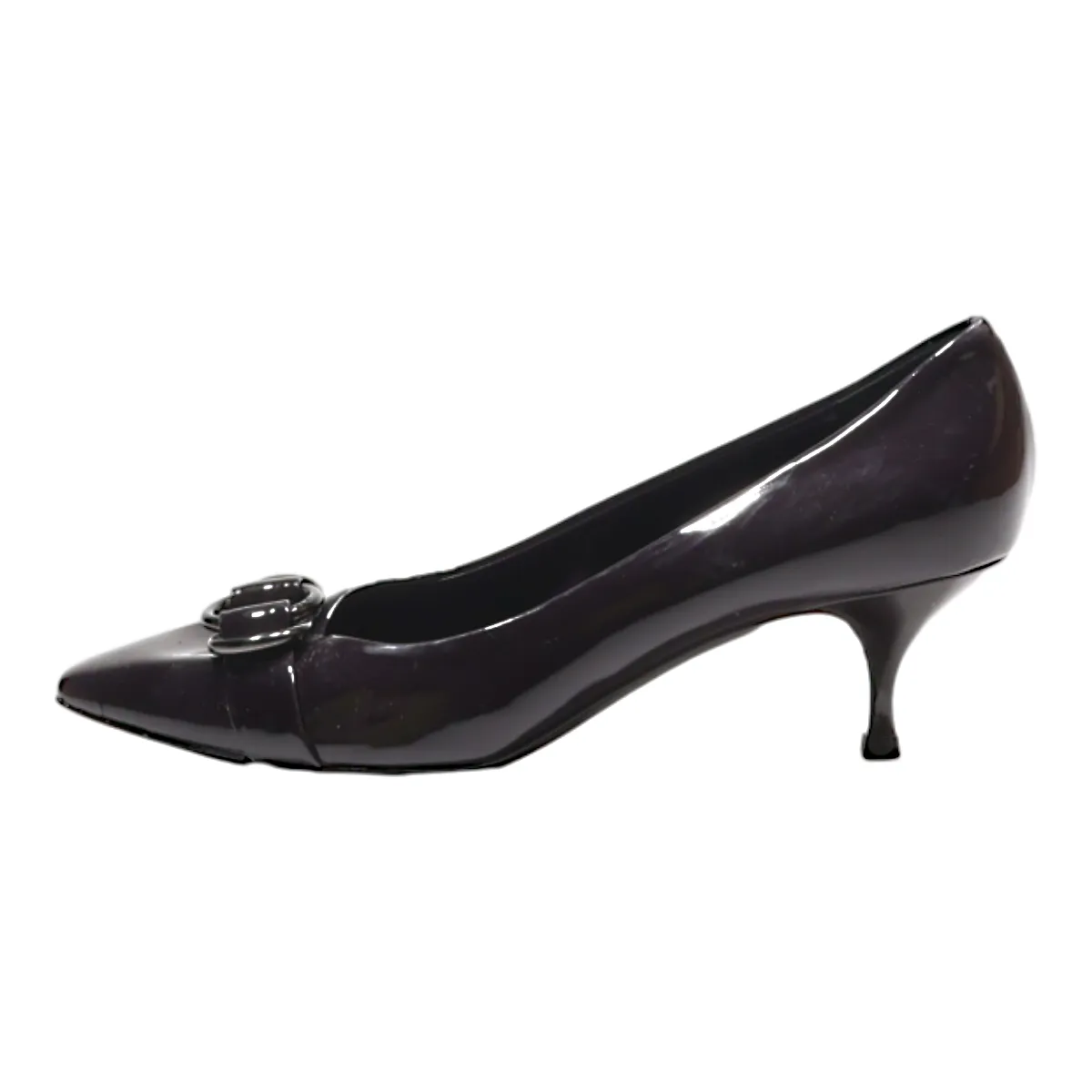 BALLY Pump Heels Purple Leather Womens UK 6.5