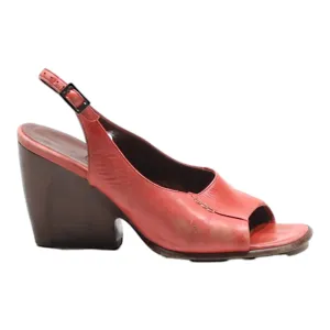 BALLY  Slingback Heels Red Leather Womens UK 3.5
