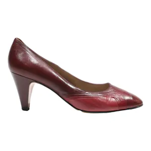 BAMAR Pump Heels Maroon Leather Womens UK 5