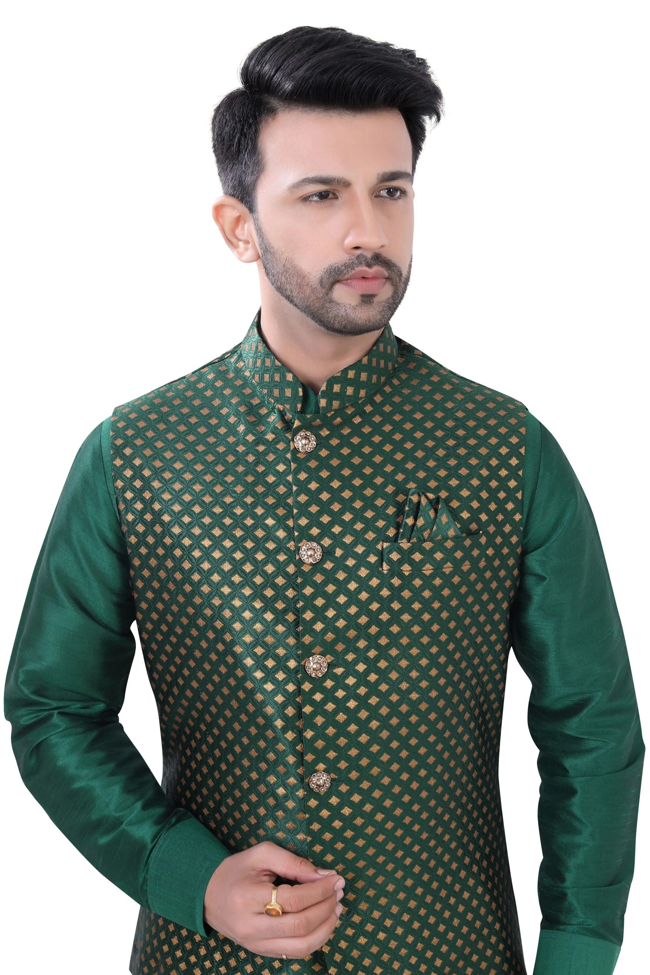 Banarasi 3 pieces Vest Coat suit