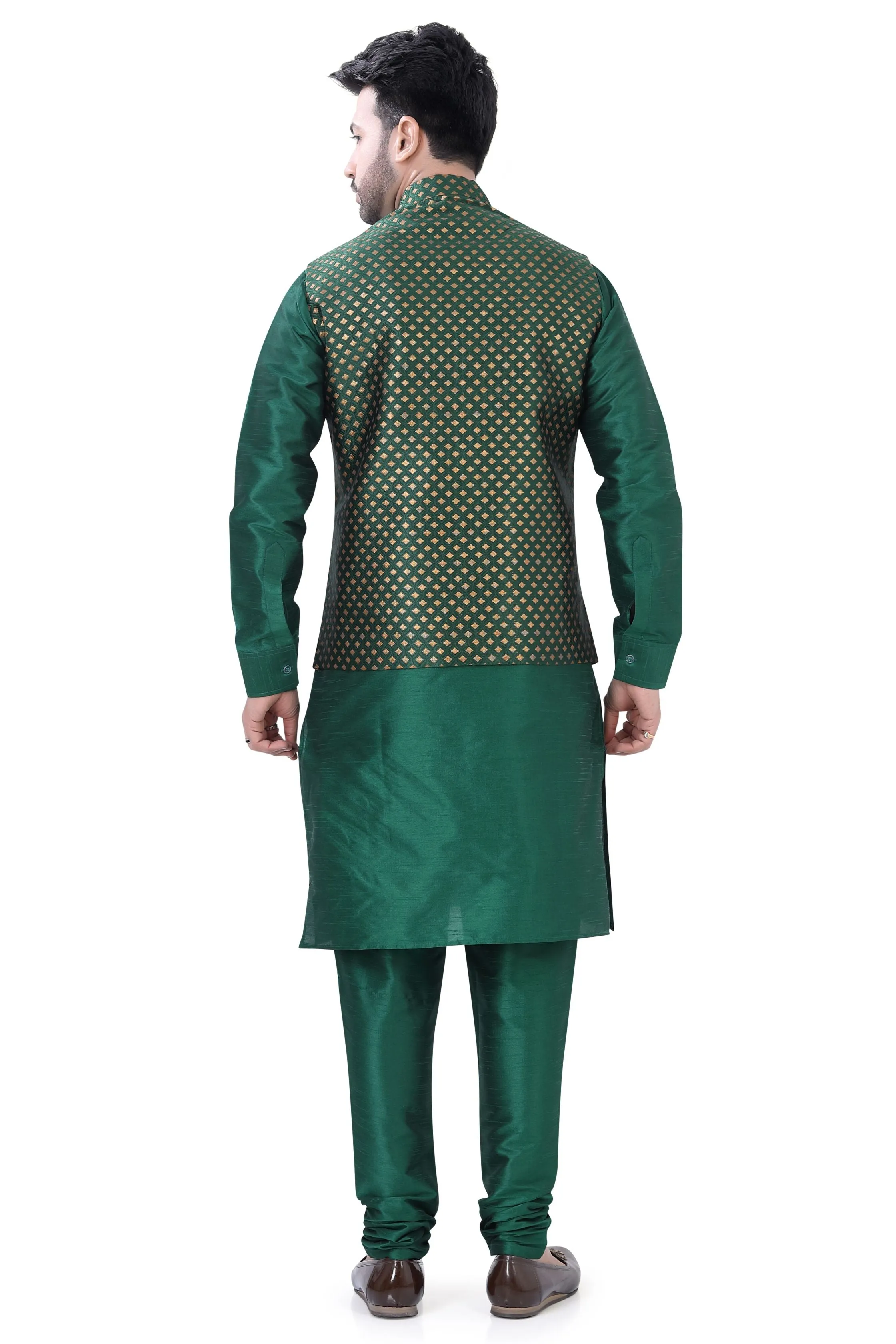 Banarasi 3 pieces Vest Coat suit