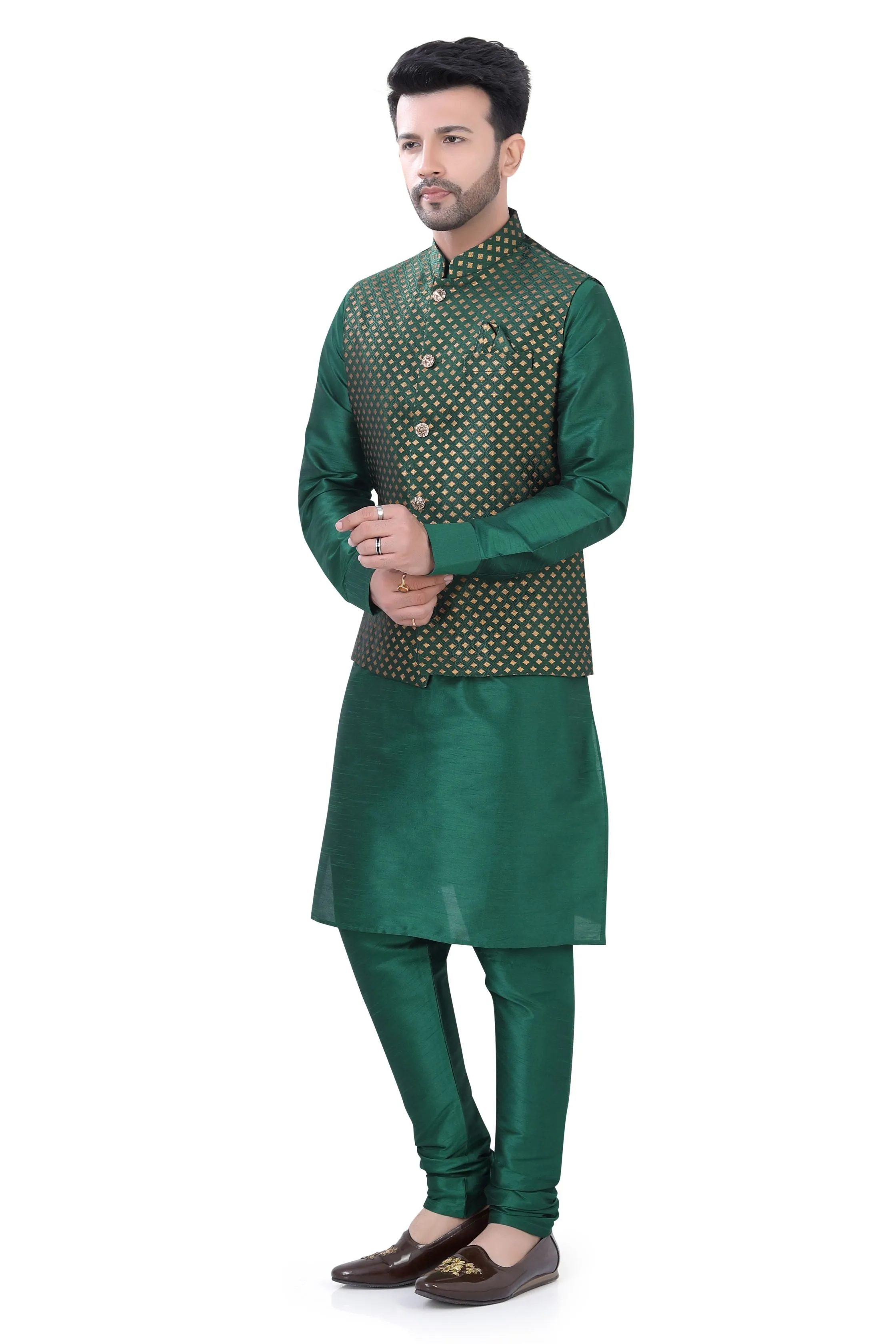Banarasi 3 pieces Vest Coat suit