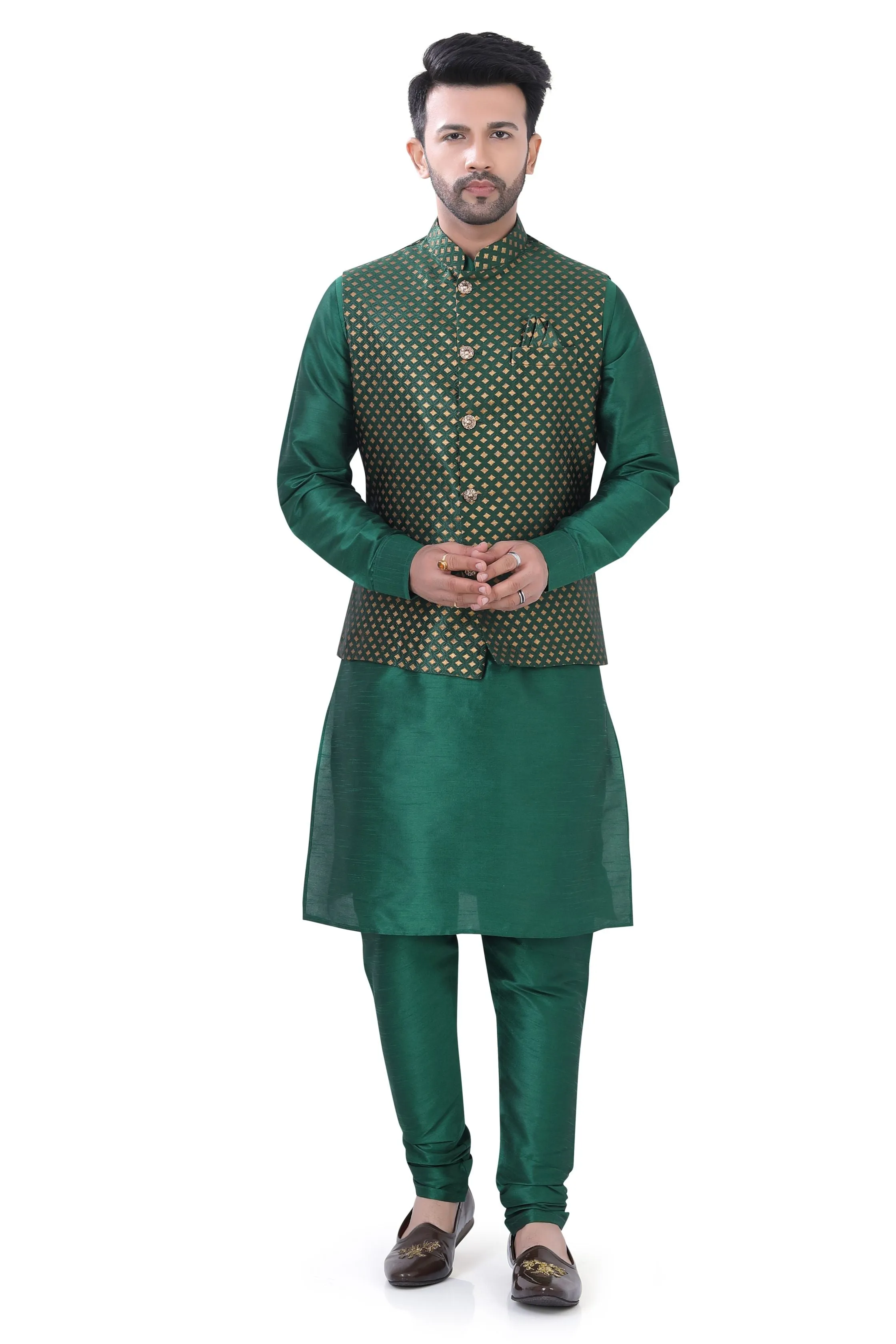 Banarasi 3 pieces Vest Coat suit