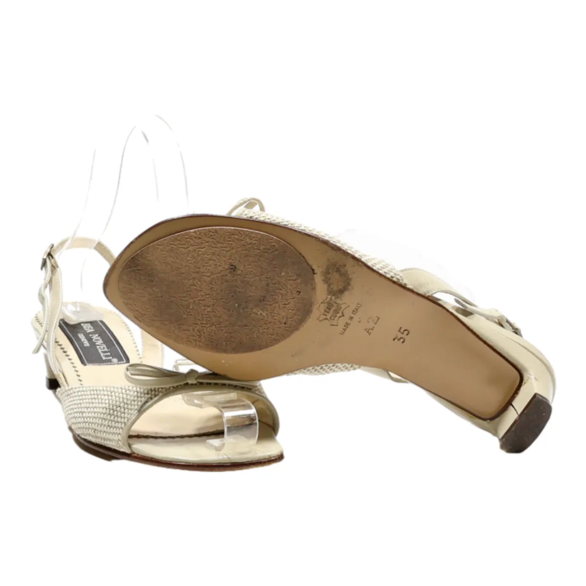 BEA NOVEELI Strappy Sandals Cream Leather Womens UK 2