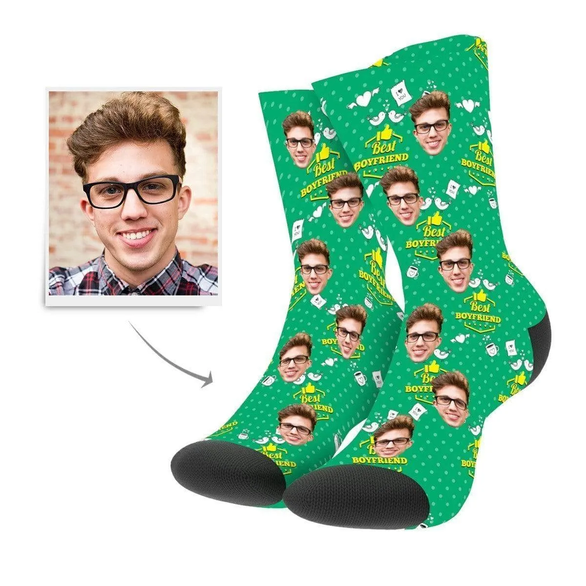 Boyfriend Gift Custom Socks Long Distance Relationship Gift - Best Husband