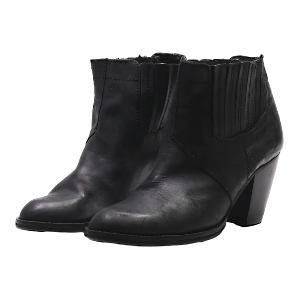 BRONX Chelsea Boots Black Leather Womens UK 6