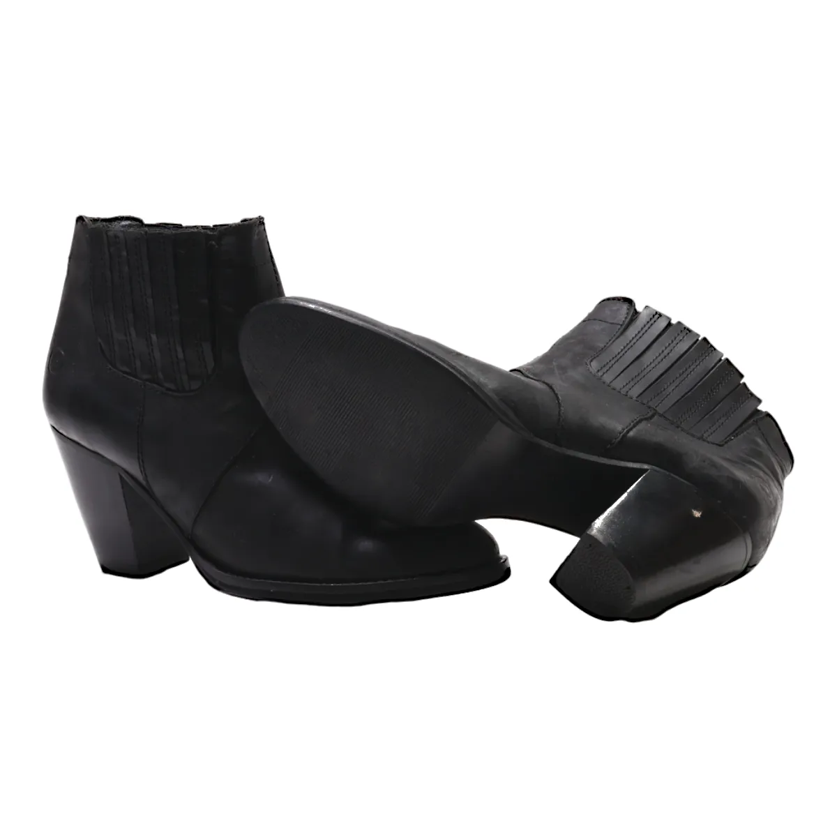 BRONX Chelsea Boots Black Leather Womens UK 6