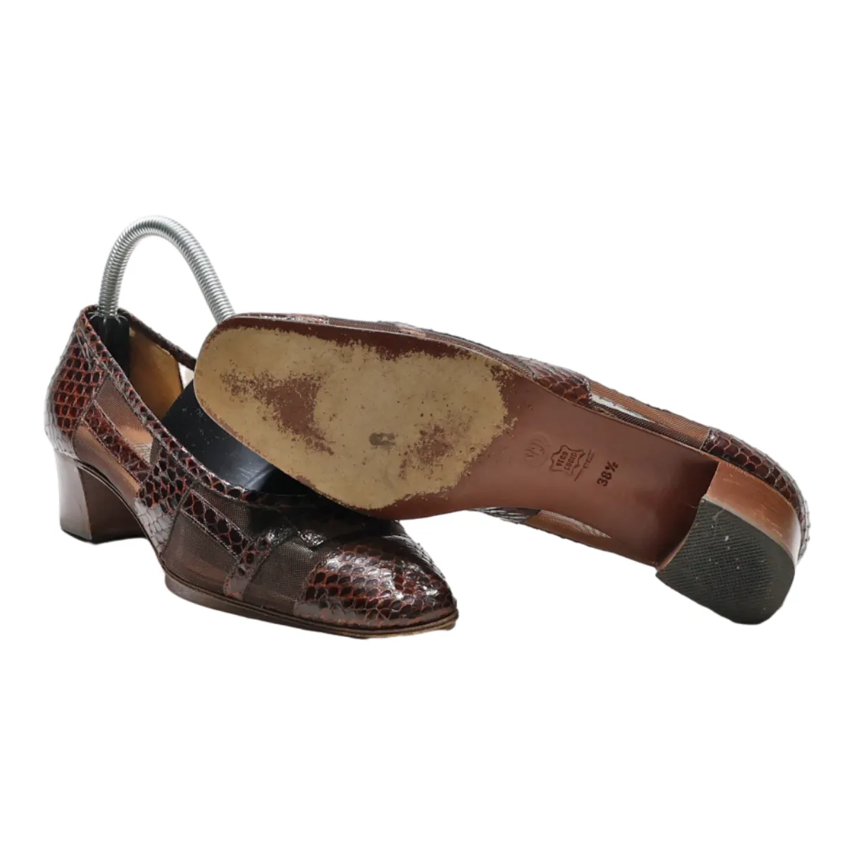 BRUNELLA Court Heels Brown Leather Womens UK 5.5