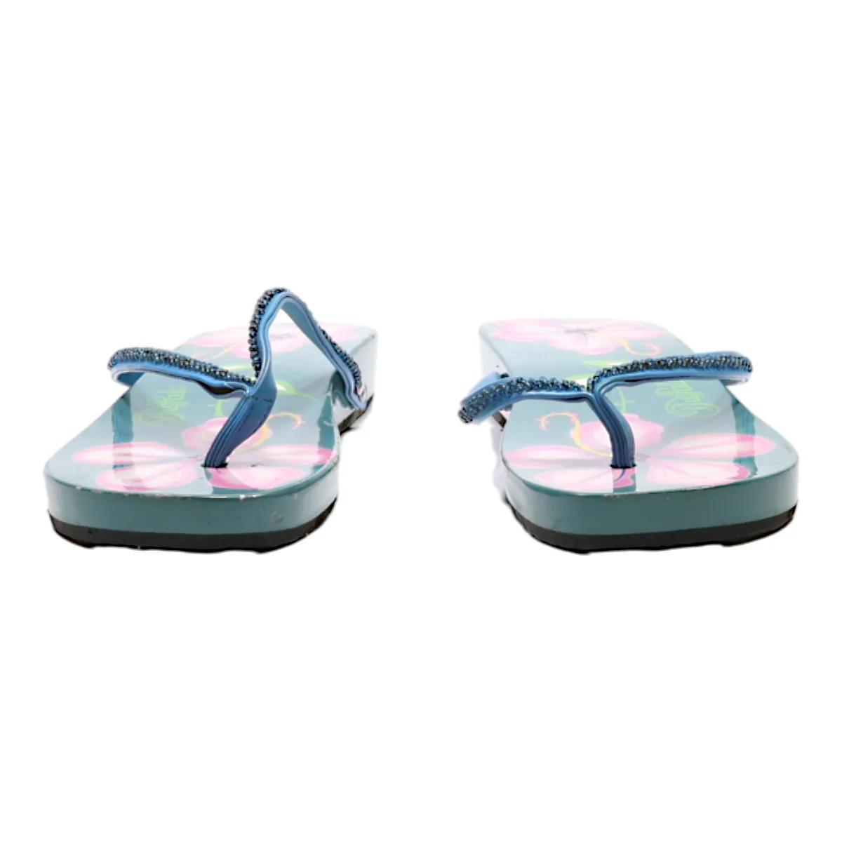 BUFFALO Flip Flop Sandals Blue Synthetic Womens UK 4
