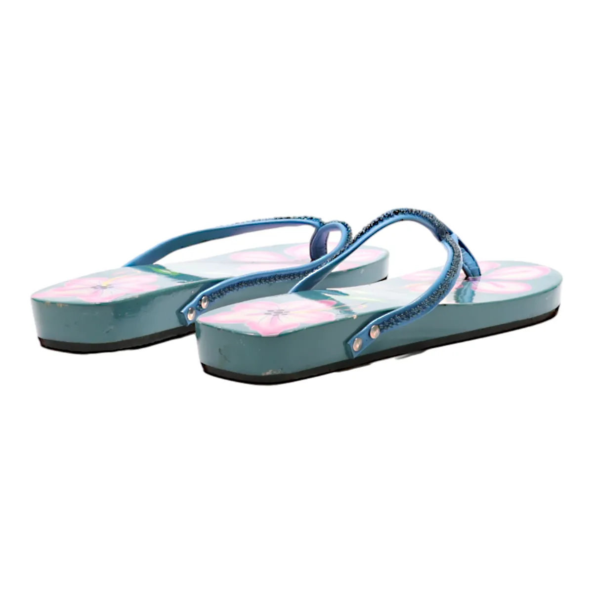 BUFFALO Flip Flop Sandals Blue Synthetic Womens UK 4
