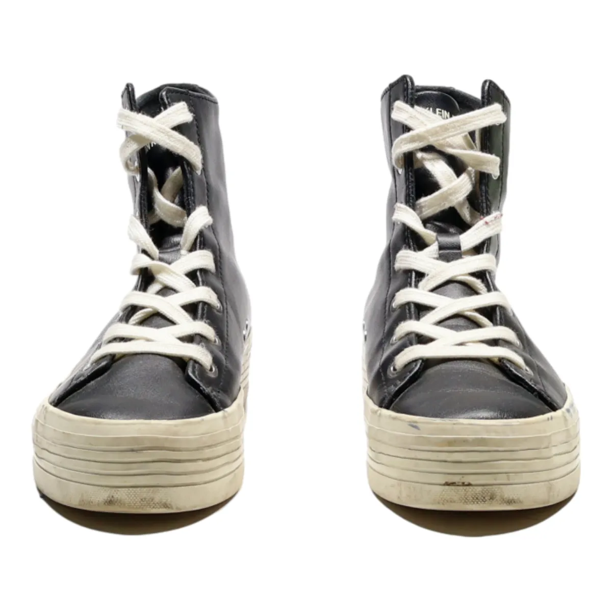 CALVIN KLEIN High Top Trainers Black Synthetic Mens UK 8