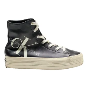 CALVIN KLEIN High Top Trainers Black Synthetic Mens UK 8