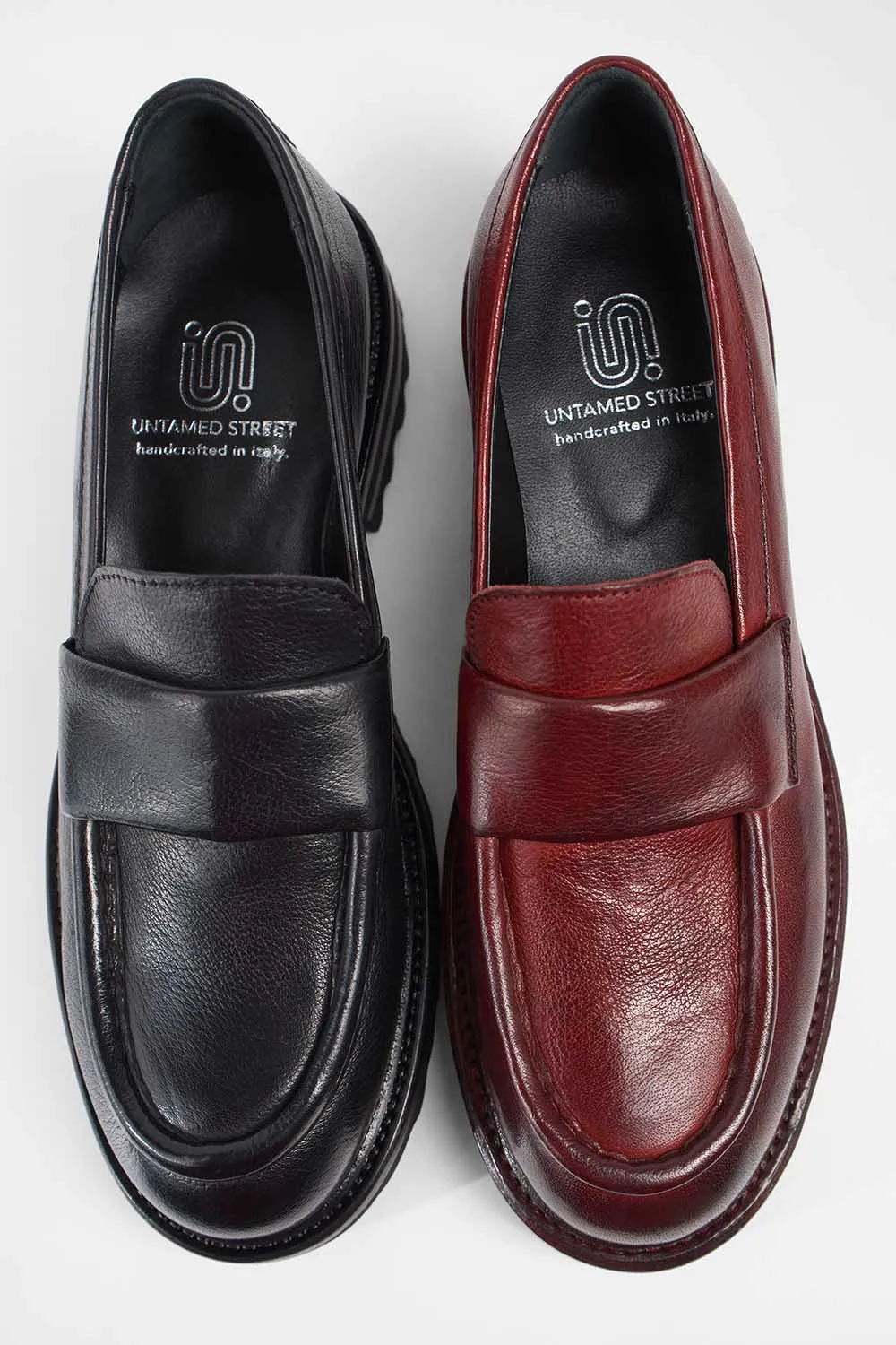 CAMDEN jet-black slip on shoes.