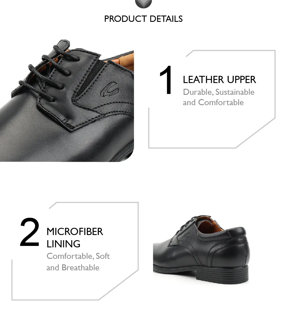 camel active Leather Lace Up Elegant Formal Shoes Men WARREN-802403-BE2SV-1-Black