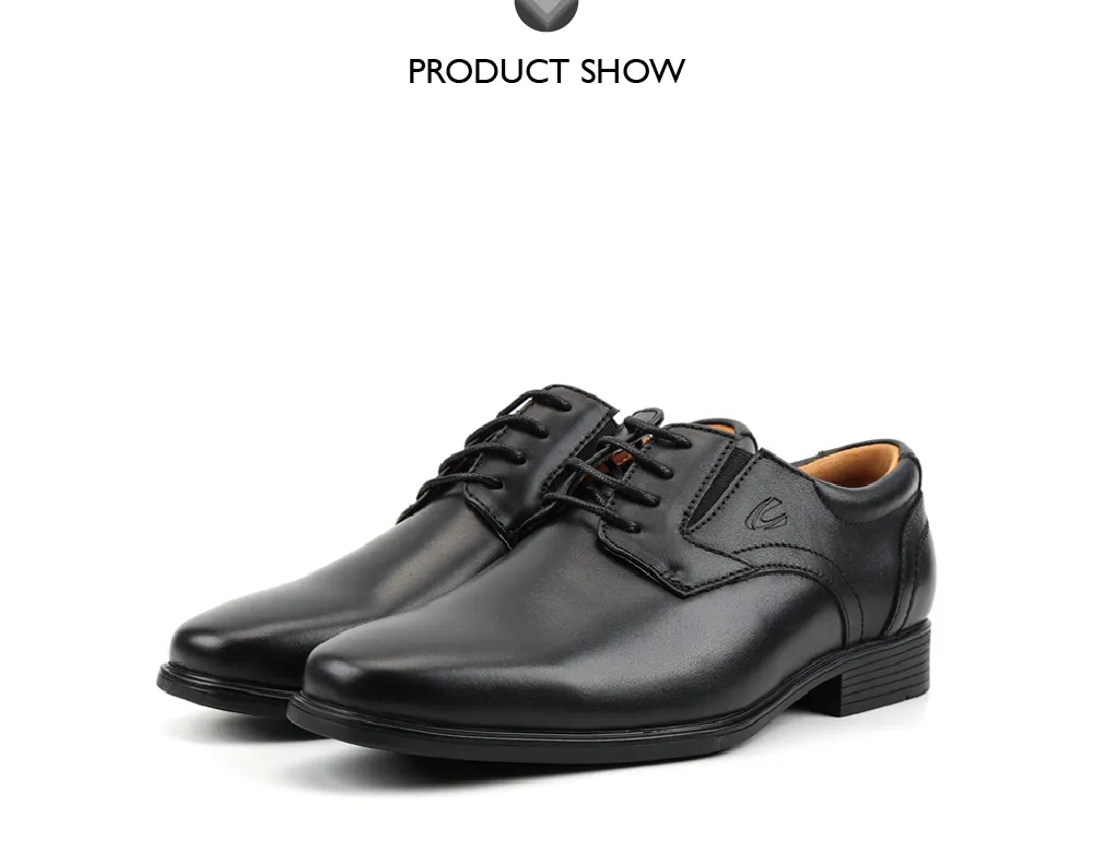camel active Leather Lace Up Elegant Formal Shoes Men WARREN-802403-BE2SV-1-Black