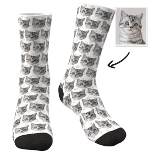 Cat Memorial Gifts Custom Face Socks Personalized Sympathy Gifts