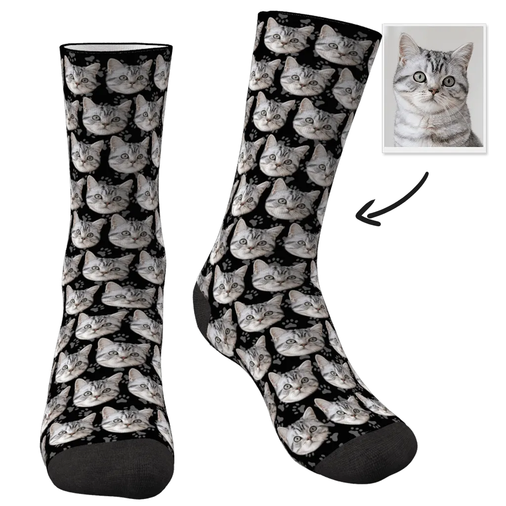 Cat Memorial Gifts Custom Face Socks Personalized Sympathy Gifts