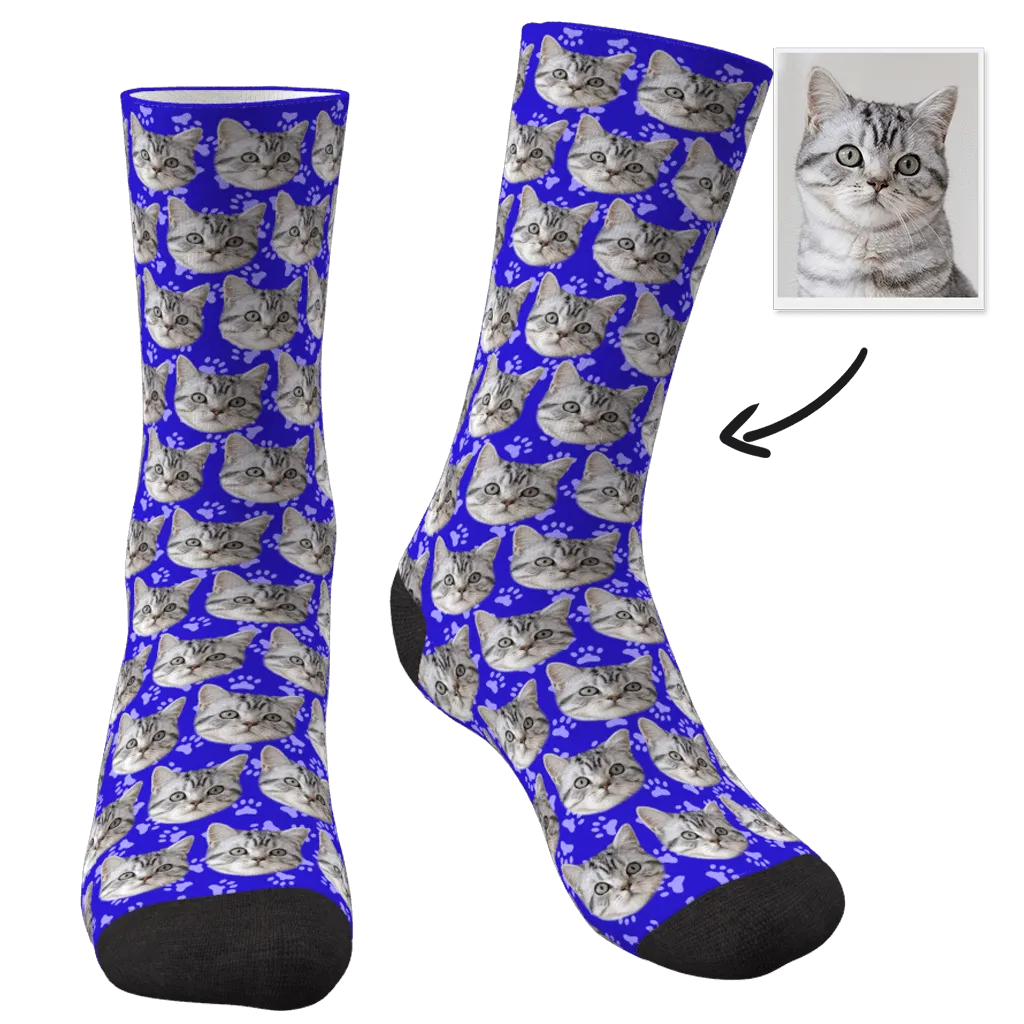 Cat Memorial Gifts Custom Face Socks Personalized Sympathy Gifts