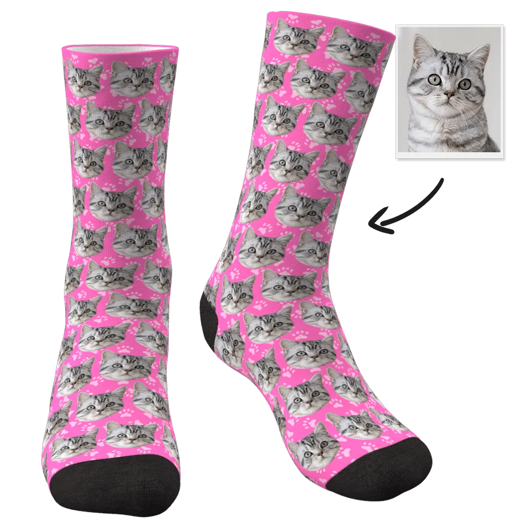 Cat Memorial Gifts Custom Face Socks Personalized Sympathy Gifts