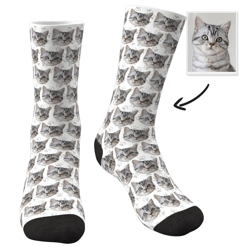 Cat Memorial Gifts Custom Face Socks Personalized Sympathy Gifts