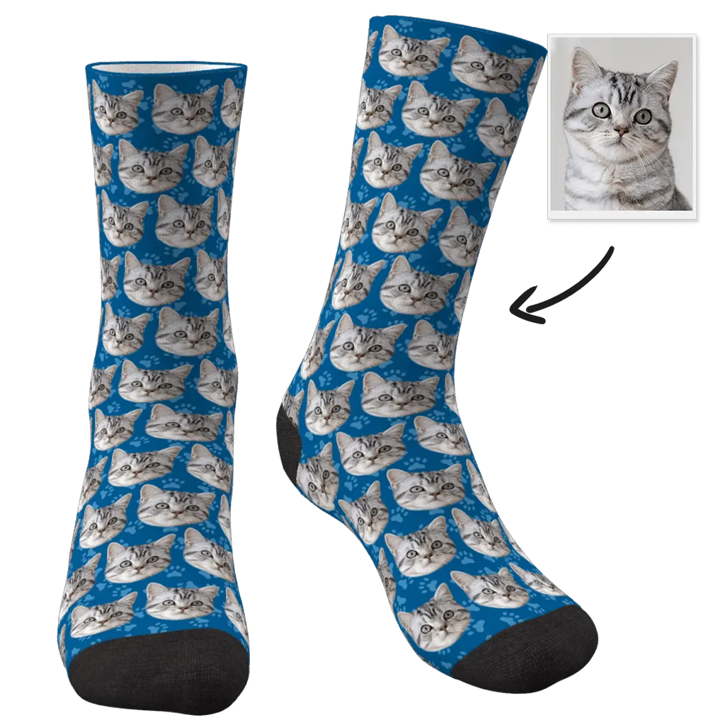 Cat Memorial Gifts Custom Face Socks Personalized Sympathy Gifts