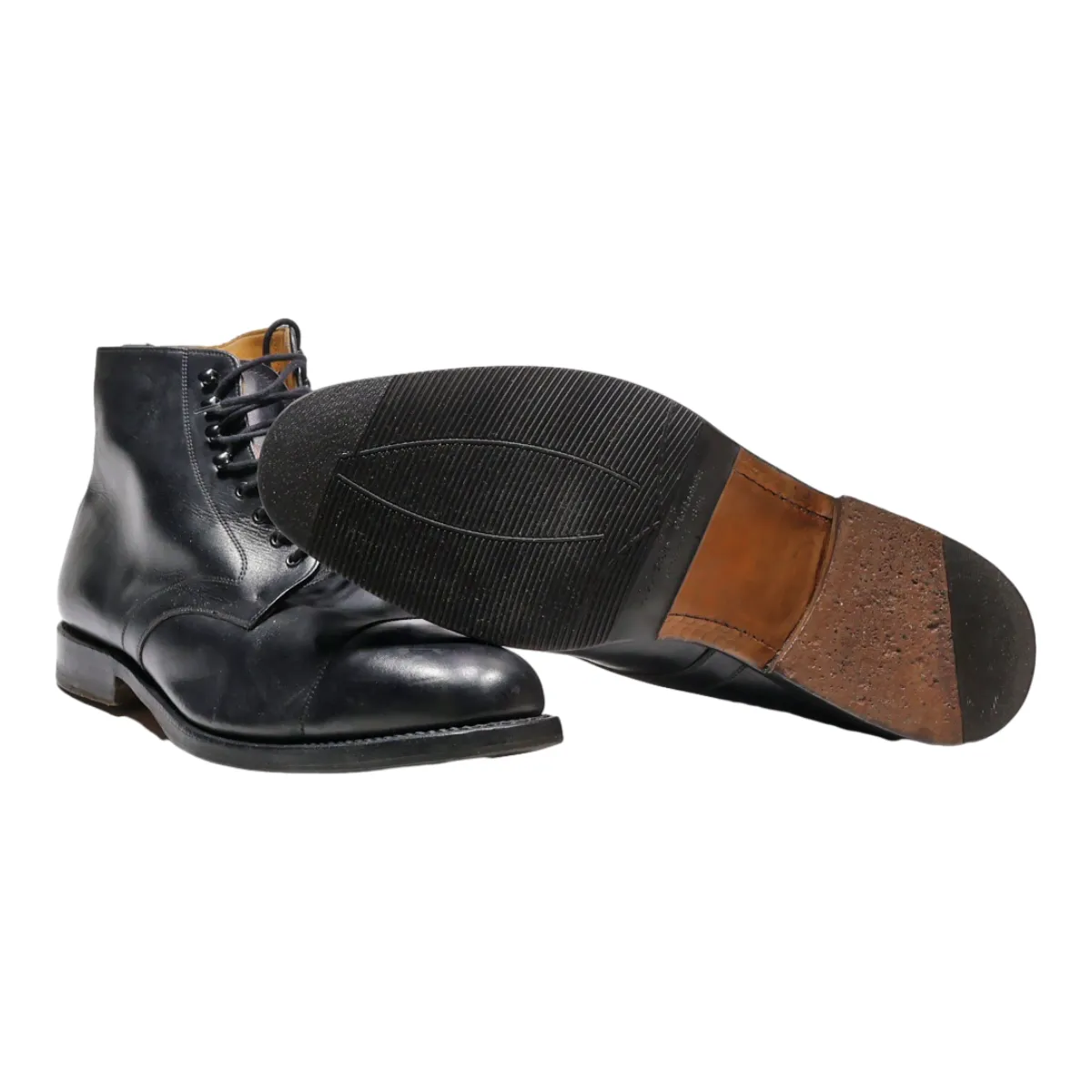 CAVALLO Desert Boots Black Leather Mens UK 10.5