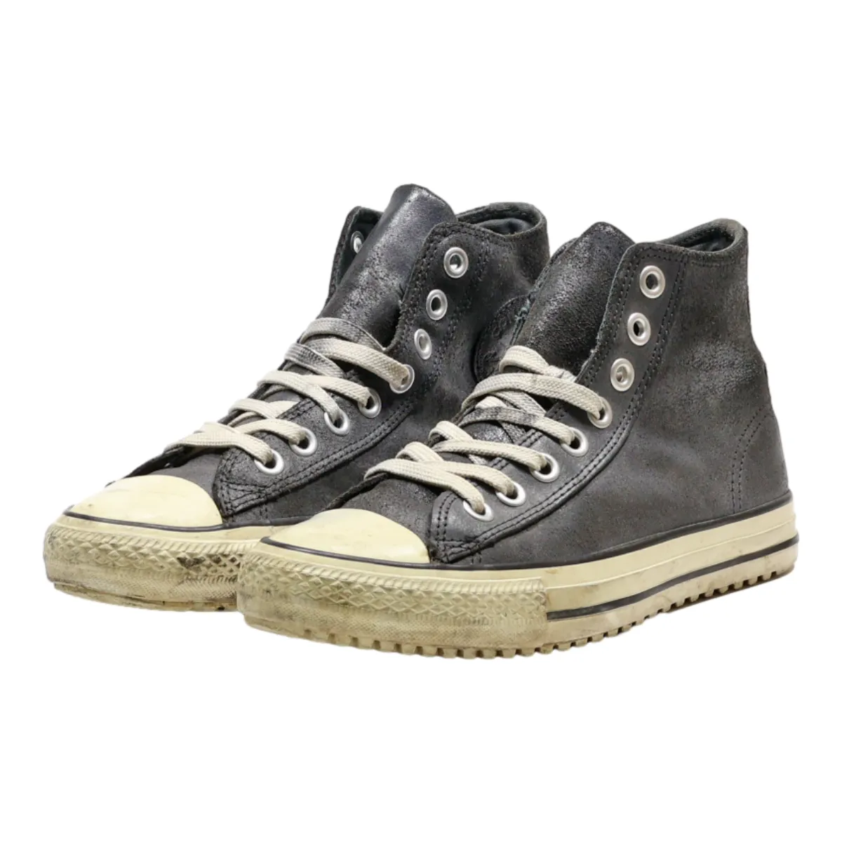 CONVERSE High Top Trainers Black Leather Womens UK 8