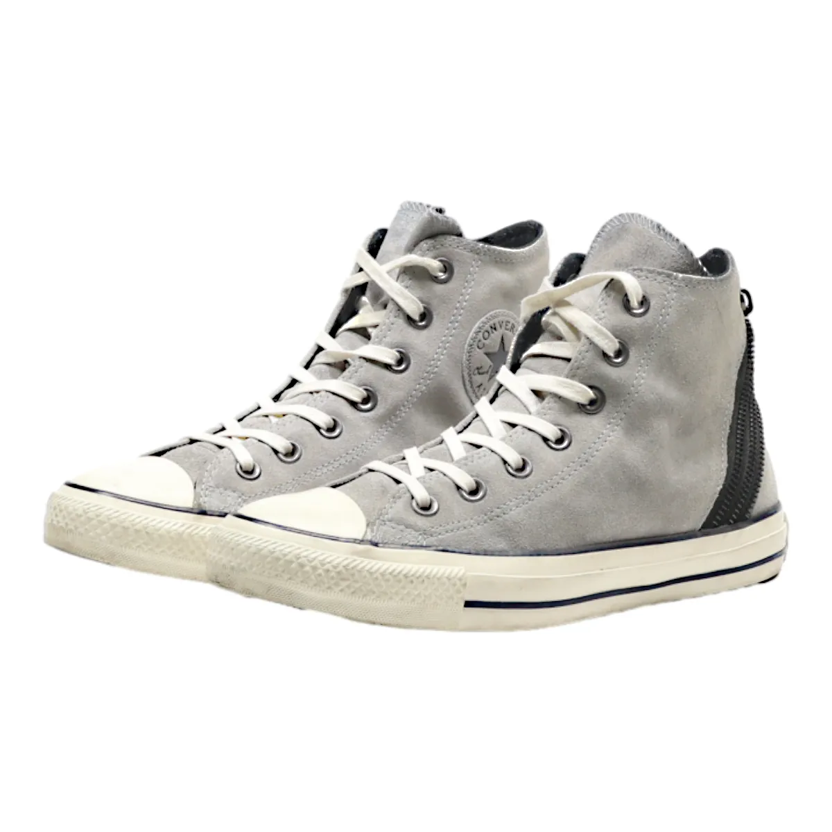 CONVERSE High Top Trainers Grey Leather Mens UK 5.5
