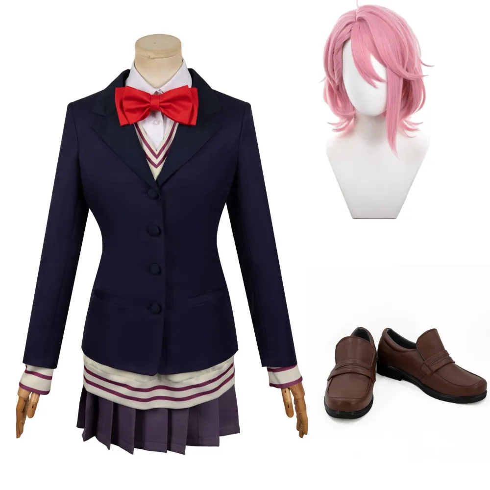Dan da dan Aira Shiratori Women Blue Uniform Dress Party Carnival Halloween Cosplay Costume