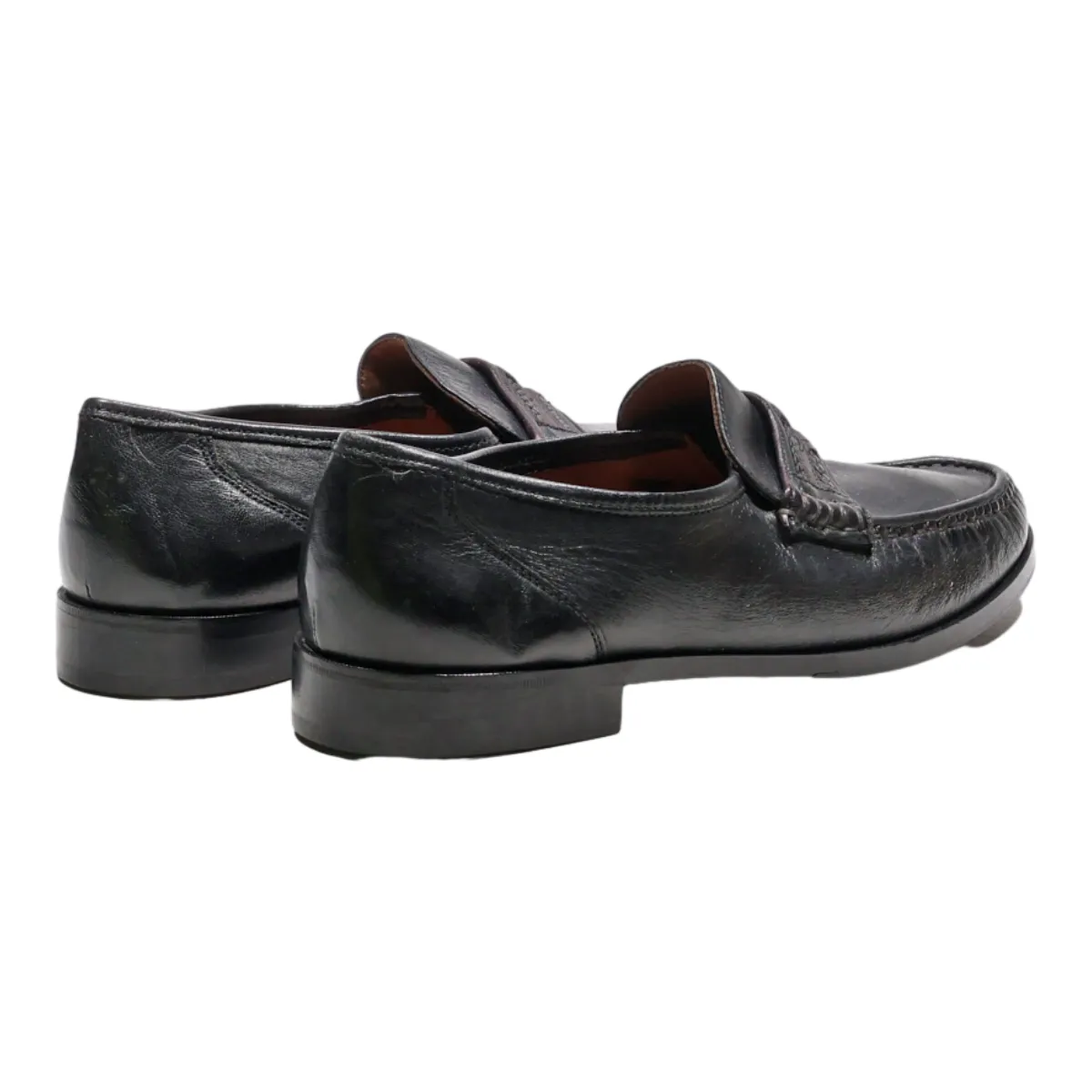 DAVID CLASSIC Loafer Shoes Black Leather Mens UK 9.5