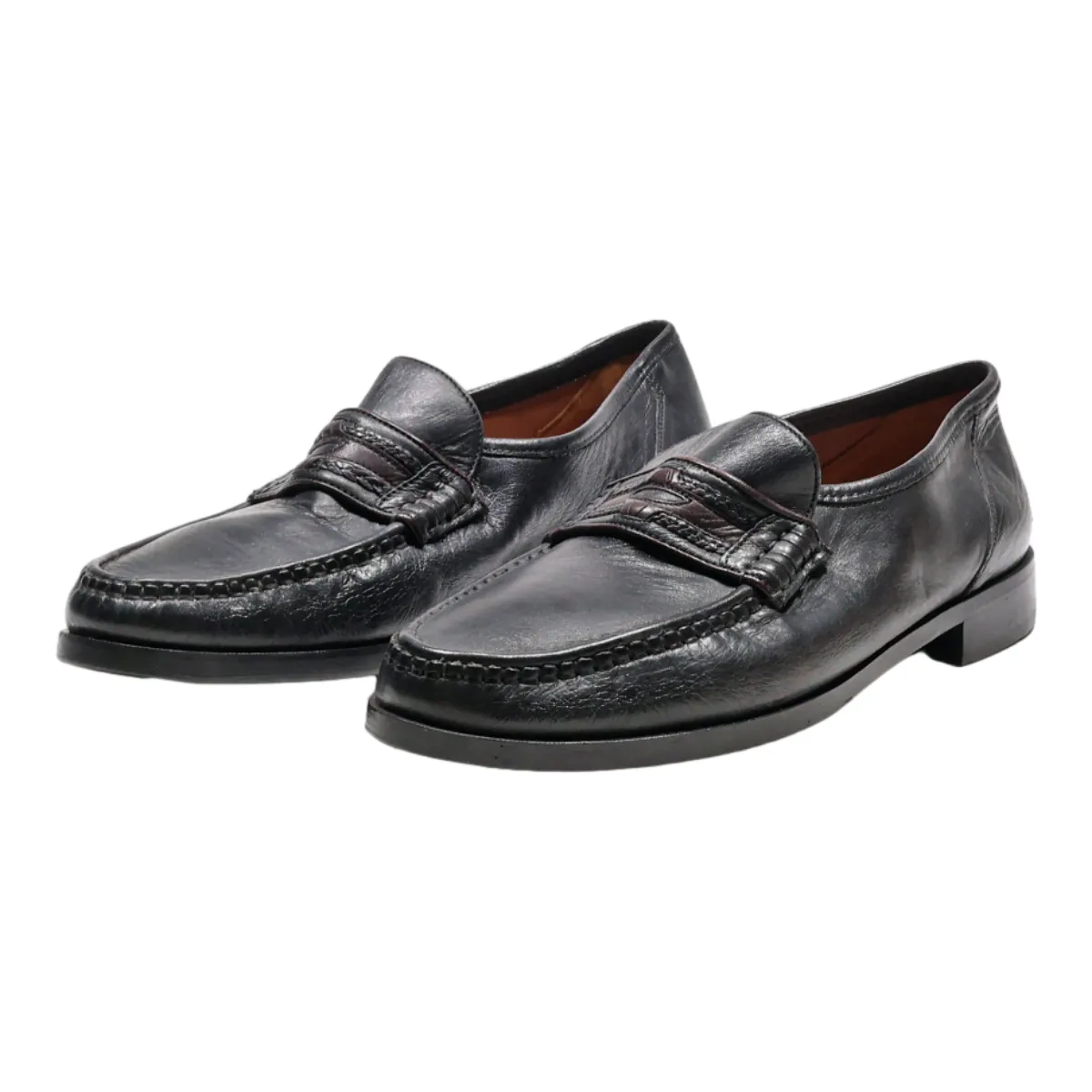DAVID CLASSIC Loafer Shoes Black Leather Mens UK 9.5